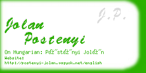 jolan postenyi business card